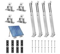Fijación de módulo solar, soporte para módulo solar, techo plano de PV de 15° a 30°, soporte de aluminio para plantas de balcón, kit de montaje, 36 cm - 70 cm, ajustable individualmente(1 set) (2 set)