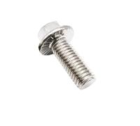 Fijación de roscas, Tornillo de cabeza hexagonal con brida dentada, rosca métrica GB5787, M5, M6, M8, M10, M12, 304, acero inoxidable, 1/10 x 1,5 mm(10pcs M6 20mm)
