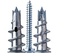Fijaciones de metal para placas de yeso, 50 anclajes autoperforantes resistentes con tornillos para instalación de hormigón, ladrillos y placas de yeso