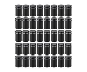 Fijaciones de separación de pared, Tornillos Separadores De Letreros Vidrio Acrílico Acero Inoxidable, Color Negro, 12mm Diámetro, 40 Uds., Varios Tamaños(12 * 100Mm)