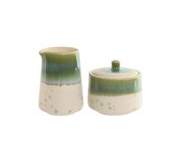 Lechera y azucarero Home ESPRIT Blanco Verde Porcelana 250 ml 9 X 9 X 8,4 cm 2 Piezas - Marca: Home ESPRIT - EAN: 8424002161903