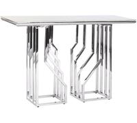 Fijalo Consola de acero y cristal en simil marmol 120x40x78cm