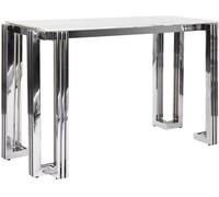 Fijalo Consola de acero y cristal en simil marmol 120x45x78cm
