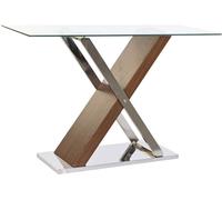 Fijalo Consola de acero y cristal en transparente 120x40x75cm