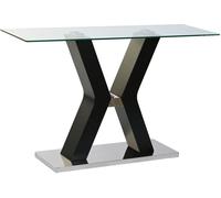 Fijalo Consola de cristal templado y mdf en negro 120x40x76cm