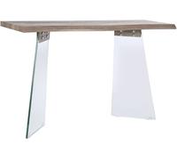 Fijalo Consola de cristal y mdf en gris 120x40x76cm