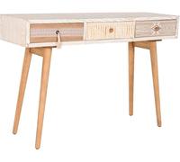 Fijalo Consola de madera de abeto y algodon en blanco 120x35x80cm