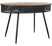 Fijalo Consola de madera de abeto y metal en negro 120x65x77cm