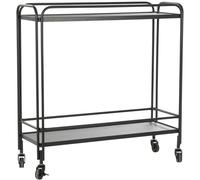 Fijalo Consola de metal y cristal en negro 80x28x80,5cm