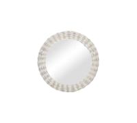 Fíjalo Espejo mimbre cristal renzado blanco.