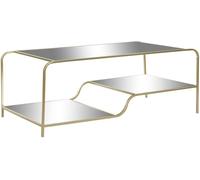 Fijalo Mesa centro de metal y espejo en mate dorado 120x60x45cm