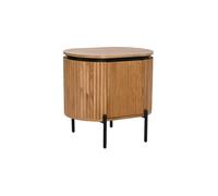 Fíjalo Mesita de noche paulownia metal 55x40x55 marrón.