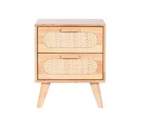 Fíjalo MESITA DE NOCHE RUBBERWOOD RATAN 40X30X48 8,15. 40 x 48 x 30 cm