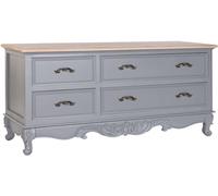Fijalo Mueble tv 4 cajones de paulownia y mdf en gris 120x40x56,5cm
