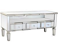 Fijalo Mueble tv de espejo y mdf en plateado 112x45x50cm