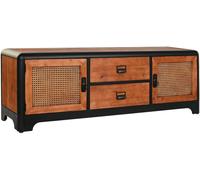 Fijalo Mueble tv de madera de abeto y metal en marron 150x40x50cm