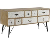 Fijalo Mueble tv de madera de abeto y metal en natural 120x40x61cm