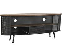 Fijalo Mueble tv de madera de abeto y metal en negro 150x39x58cm