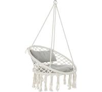 Fijalo Silla colgante algodon crudo y gris 82x62x123cm