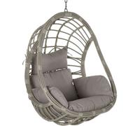 Fijalo Sillon colgante ratan sintetico gris 90x70x110cm