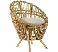 Fijalo Sillon con cojin ratan algodon natural 76x65x85cm