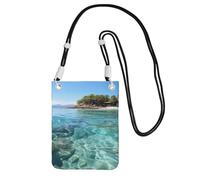 Fiji Island And Clear Sea - Monedero para teléfono celular para mujer, funda para teléfono celular, bolsa tipo cartera con correa de hombro negra, bolsa de viaje