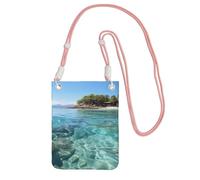 Fiji Island And Clear Sea - Monedero para teléfono celular para mujer, funda para teléfono celular, bolsa tipo cartera con correa de hombro negra, bolsa de viaje, rosa, talla única