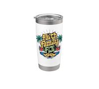 Fiji Island Paradise TShirt Fijian Culture Faith Family Fiji Vaso térmico de acero inoxidable de doble pared