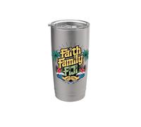 Fiji Island Paradise TShirt Fijian Culture Faith Family Fiji Vaso térmico de acero inoxidable de doble pared