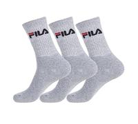 FILA 3 pares de calcetines, calcetines de tenis de rizo con cuello de logotipo, unisex: Colour: Grey | Size: 9-11 UK