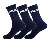 FILA 6 Pares Calcetines, felpa CALCETINES TENIS con Logotipo Federal, unisex (2x Paquete de 3) - Marina, 39-42 (6-8GB)