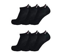 FILA ® 6 Pares Calcetines Quarter Zapatillas Deportivas Unisex, 35-46 Trainer Socks, Unicolor - Negro, Negro, 35-38 (3-5 UK), 35-38 (3-5 UK)