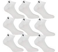 FILA 3 pares de calcetines quarter sneaker socks Trainer unisex 35-46 - colores múltiples: Colour: White | Size: 43-46