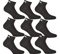 FILA 9 pares de calcetines de entrenamiento unisex, color negro, 43-46