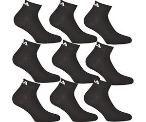 FILA 9 pares de calcetines de entrenamiento unisex, color negro, 43-46