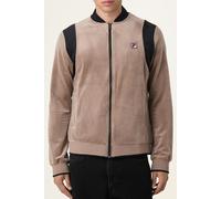 FILA Adriano Regular Velour Track Jacket Taupe Gray-black Talla: L | Bombers Outlet | Hombre | Negro