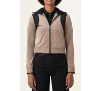 FILA Adriano Slim Velour Track Jacket Taupe Gray-black Talla: S | Bombers Outlet | Mujer | Negro
