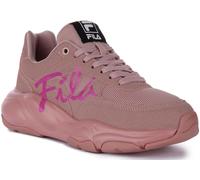 FILA Astro Bajo Grueso Cordones Laterales Logo Ante Unisex Trainer Rosa Claro GB