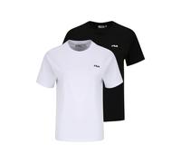 FILA Bari tee/Pack Doble Camiseta, Negro y Blanco Brillante, S para Mujer