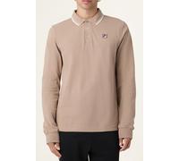 FILA Biella Regular Tipped Long Sleeve Polo Shirt Taupe Gray Talla: XS | Polos Outlet | Hombre | Negro