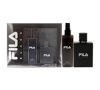 FILA Black - Invigorating and Spicy EDT Fragrance and Body Spray for Him - Extra Strength, Long Lasting Scent Payoff - Trendy, Rectangular, Streamlined, Portable Bottle Design - 2 pc Gift Set