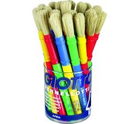 Giotto Bote de 20 Pinceles Maxi – Punta gruesa de cerda, Anti-goteo, Colores surtidos