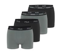 FILA Boxer Fi/1bcx4/Fu5040 Ropa Interior de Hombres, Caqui/Negro, L (Pack de 4)