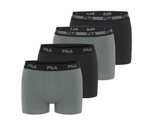 FILA Boxer Fi/1bcx4/Fu5040 Ropa Interior de Hombres, Caqui/Negro, L (Pack de 4)