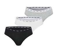 FILA Bragas para Mujer, algodón, Ropa Interior Femenina, hipoalergénica y Suave (Juego de 3), Negro/Gris/Blanco, XS