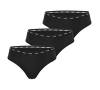 FILA Bragas para Mujer, algodón, Ropa Interior Femenina, hipoalergénica y Suave (Juego de 3), Negro, S