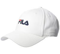 Fila Brasov 6 Panel con Logotipo Lineal-Correa Trasera Gorra de béisbol, Blanco Brillante, Talla única Unisex Adulto