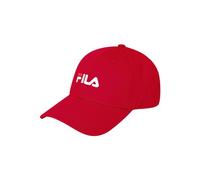 FILA Brasov-6 Paneles con Logotipo Lineal, Correa Trasera Gorra de béisbol, Color Rojo, Talla única Unisex Adulto