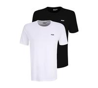 FILA Camiseta para Hombre Brod Tee – Pack doble, Negro y Blanco brillante, XL