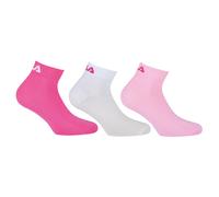 Fila Calcetines de Cuarto Unisex, 3 Par - Cortos, Sport, Logo-Bund, Uni ,
